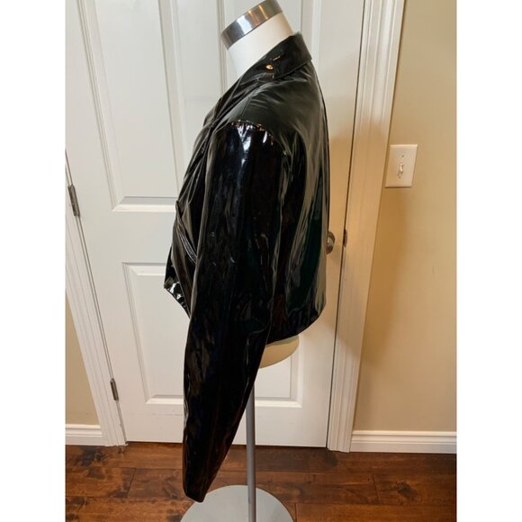 Baum Und Pferdgarten Black Vegan Pleather Cropped Jacket Blazer Size M NWT! $259 - Picture 3 of 5